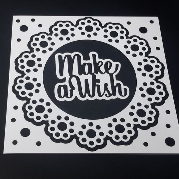 Make a Wish Greeting Card - Black and White