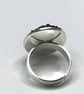 MIDNIGHT BLUE RING navy silver base faux druzy glitter  - Image 6