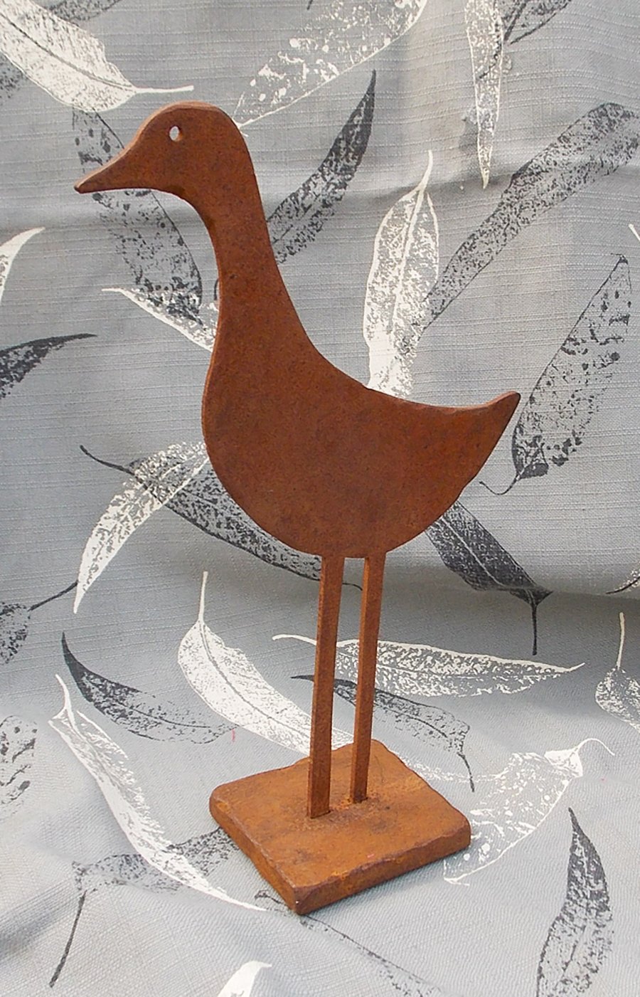Duck, rustic table top sculpture