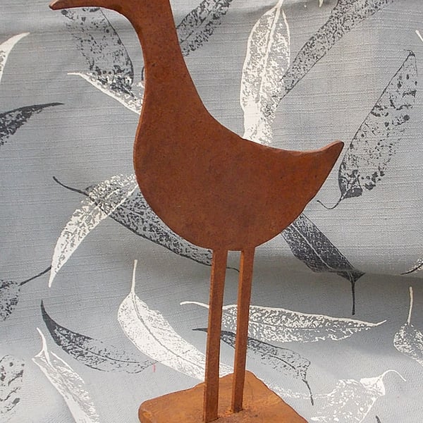 Duck, rustic table top sculpture