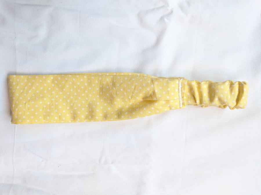 Yellow Polka Dot Headband, Hairband