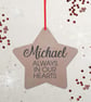 Personalised Bauble Star Memorial Christmas Wooden Tree Decoration - Image 4