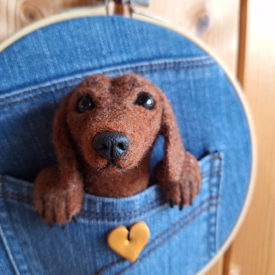 Daschund Pocket - Brown
