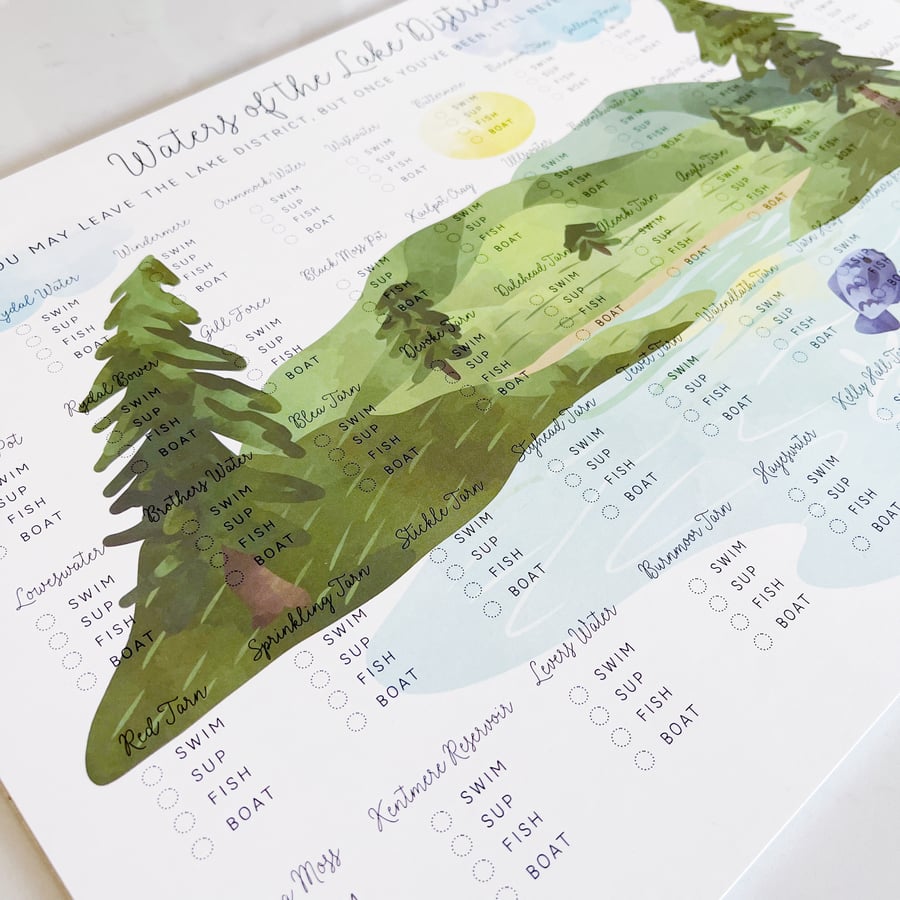 Lake District Tick Off Print