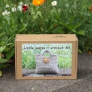 Beginner Crochet Kit, Handmade Little Button Bag, Craft DIY