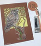 Little Owl original drawing, owl artwork, bird wall art - Image 9