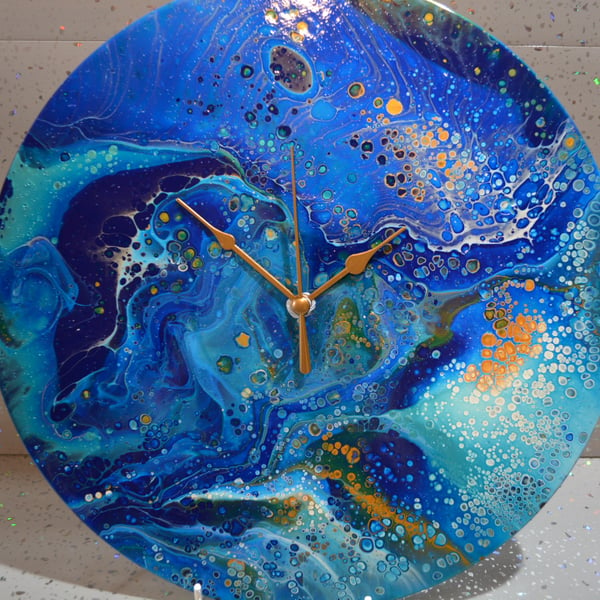 Acrylic Paint Poured LP Clock - Joan Armatrading