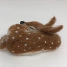 Felted Fawn - Needle Felted Fawn - Sleeping Fawn - Christmas Decoration 