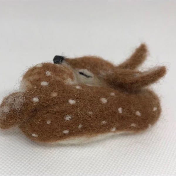 Felted Fawn - Needle Felted Fawn - Sleeping Fawn