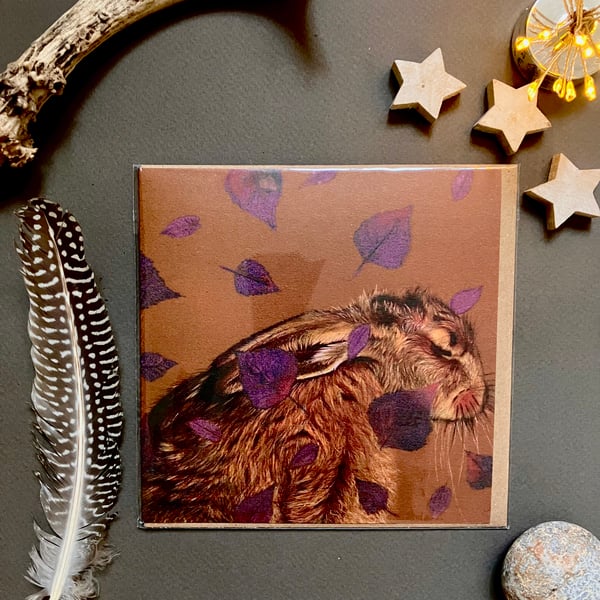 "Peace Hare" Blank Greeting Card