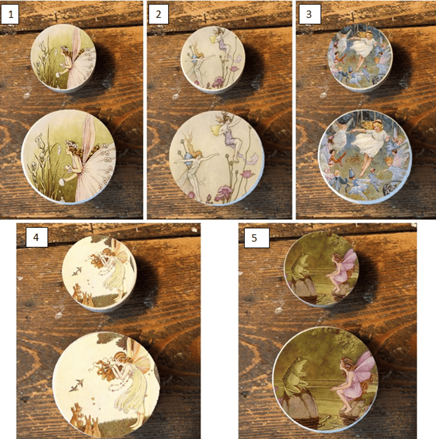 Handmade Vintage Fairy mystical pine door knobs wardrobe drawer handles 