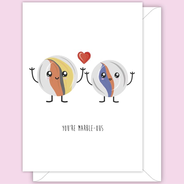 Funny Anniversary Card, You're Marble-Ous