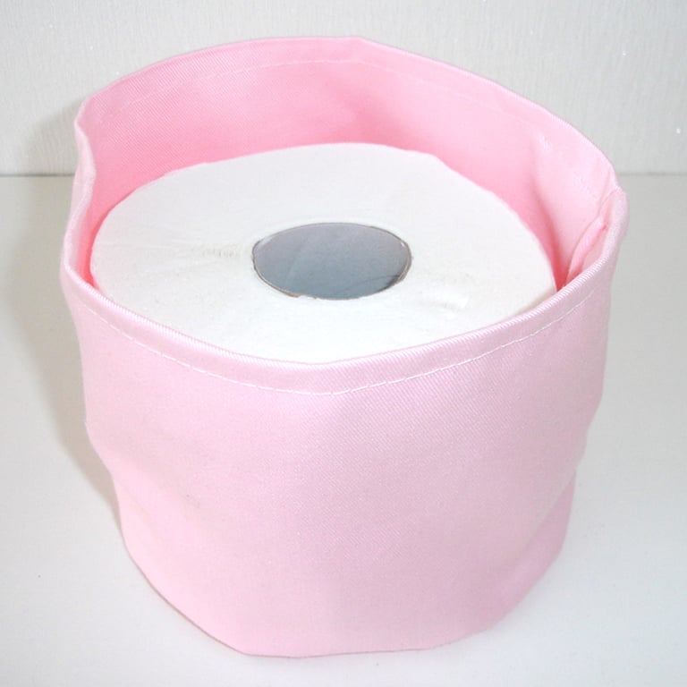 Toilet Roll Holder 2 Loo Roll Storage Basket Bathroom Kitchen Pink Shampoo Tidy