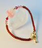 Square Pink Murano Glass Bead Bracelet - Birthday, Anniversary, Gifts For Her - Image 1