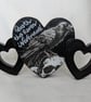Raven and skull ornament, Quoth the Raven 'Nevermore' Edgar Allan Poe quote - Image 1