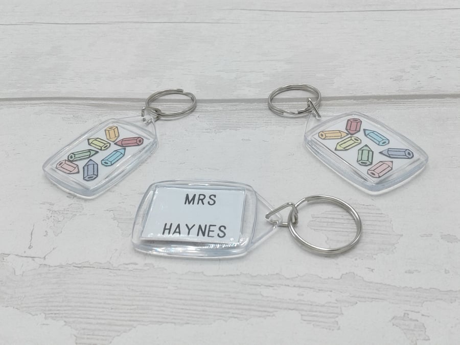Teacher gift. Personalised thank you gift. Personalised key ring. Teaching staff