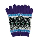  Gloves with cat hand knitted in merino wool, handmade gloves, cat lover gift