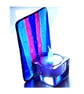 Candle Holder Fused Glass Tea-light  Blue Flare 003 Dichroic - Image 1