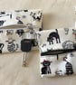 Small key coin card zipped cat fabric purse - Image 3