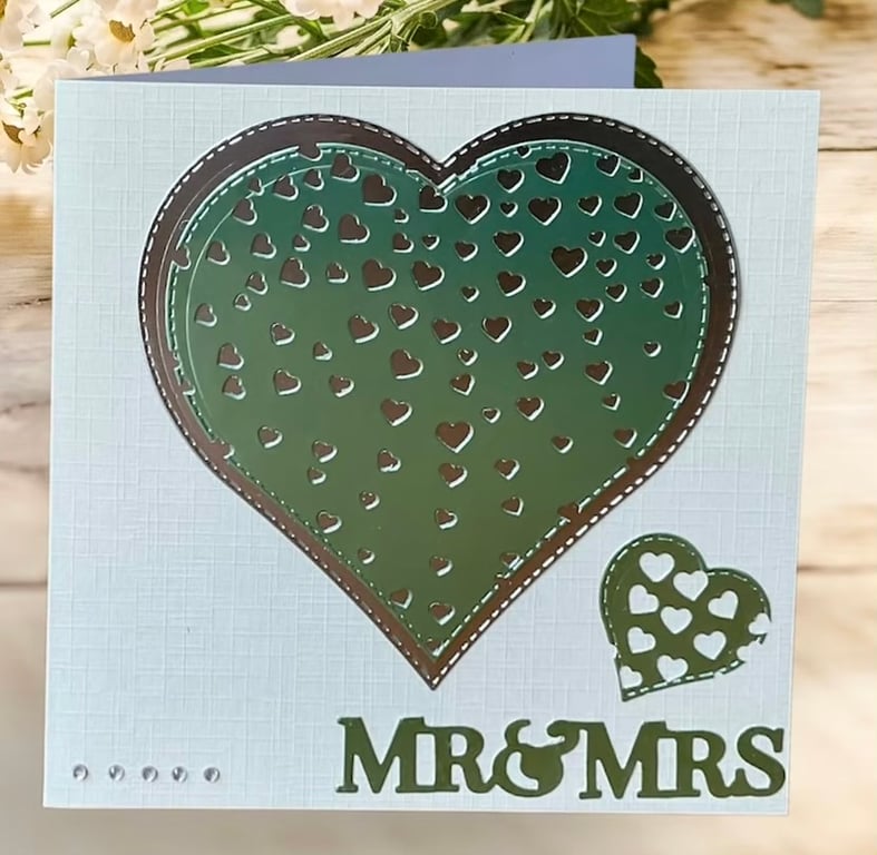 Wedding Card. Unique Heart themed Wedding Card.