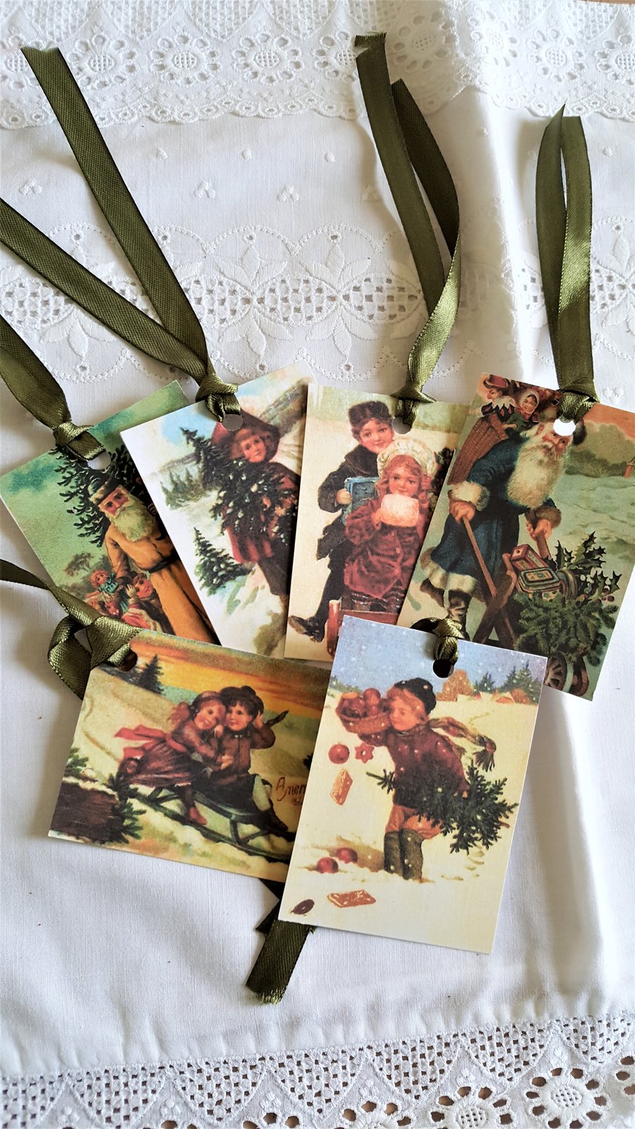 Christmas Victorian Children Gift Tags Journal Supplies