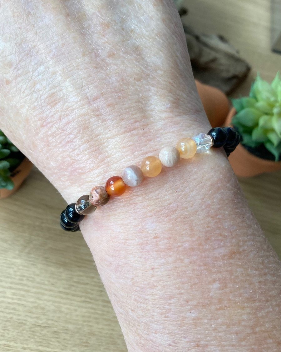 Harvest Moon Bracelet, Orange Moon Energy