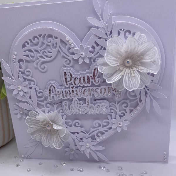BRAND NEW Personalised - Luxury 30th Pearl Wedding anniversary card boxed
