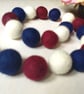 Felt Ball Garland, Vintage Union Jack, Party Decor, Fairtrade Decoration