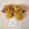 Hand knitted giraffe booties