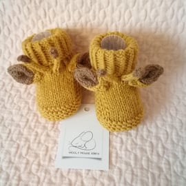 Hand knitted giraffe booties