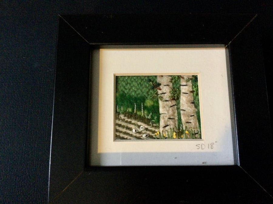 Silver birch trees- Felted Art work 
