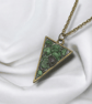 Ruby Zoisite Brass plated Triangle Worry Stone Necklace - Free Postage - Image 7