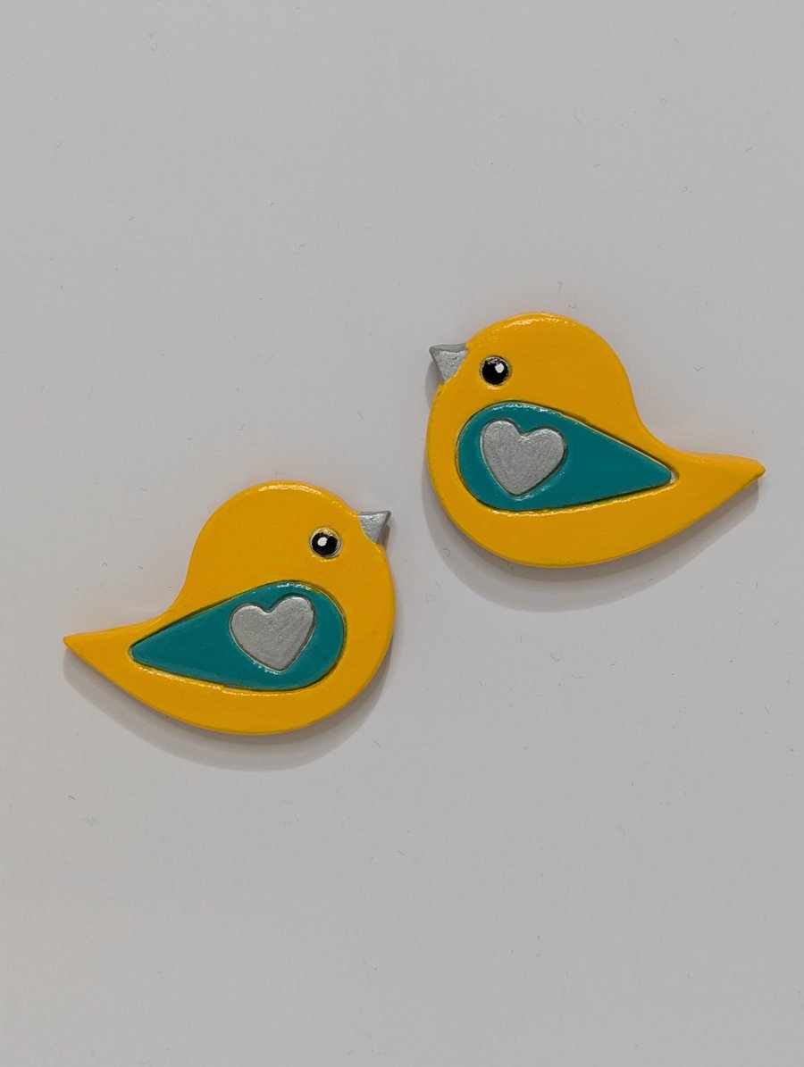 Cute bird Fridge magnets, clay birds, kitchen gift for Mother's day