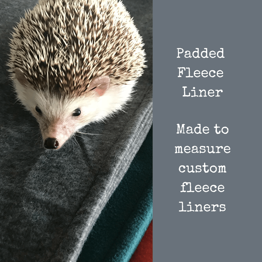 Custom size PADDED fleece cage liner for hedgehogs and guinea pigs. 