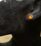 Amber stud earrings. Women's studs Yellow Post earrings 8mm - Image 5