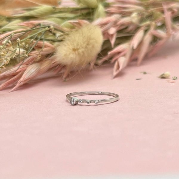 Dainty Sparkle Ring - Size I.5 (UK) 