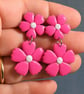 Double Flower Dangle Earrings - Image 2