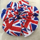 British flag themed cotton fabric scrunchie