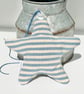 FABRIC STARFISH DECORATION - blue and white stripes - Image 10