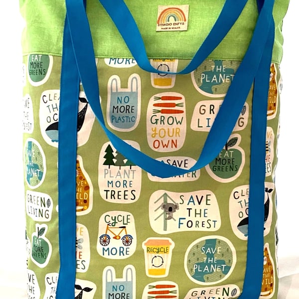 'Save The Planet' Large Tote Bag