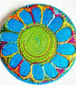 Badge 58mm Multicoloured Flower Textile Badge 