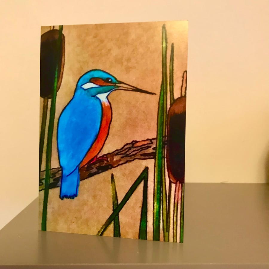 Kingfisher-card-blank-card for bird lover 