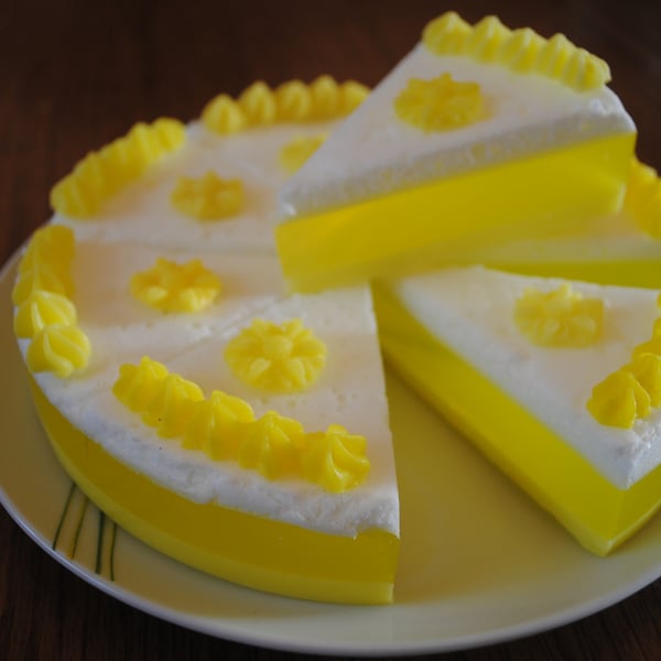 lemon meringue soap slice