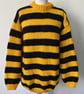 Hand Knitted Yellow And Black Striped Jumper - Image 1