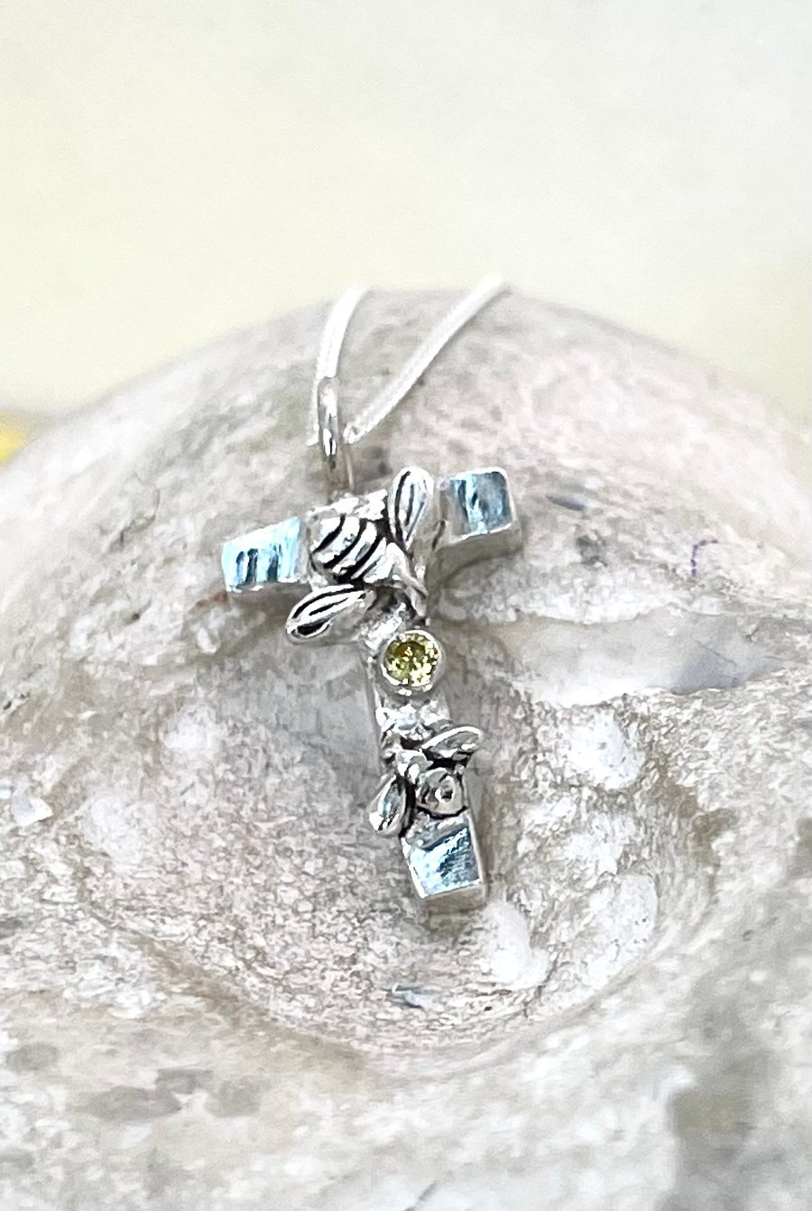 Letter T charm with bees 
