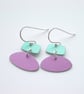 Pastel drop earrings in lilac and green - Image 2