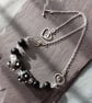 Black and grey flower bead necklace - Image 4