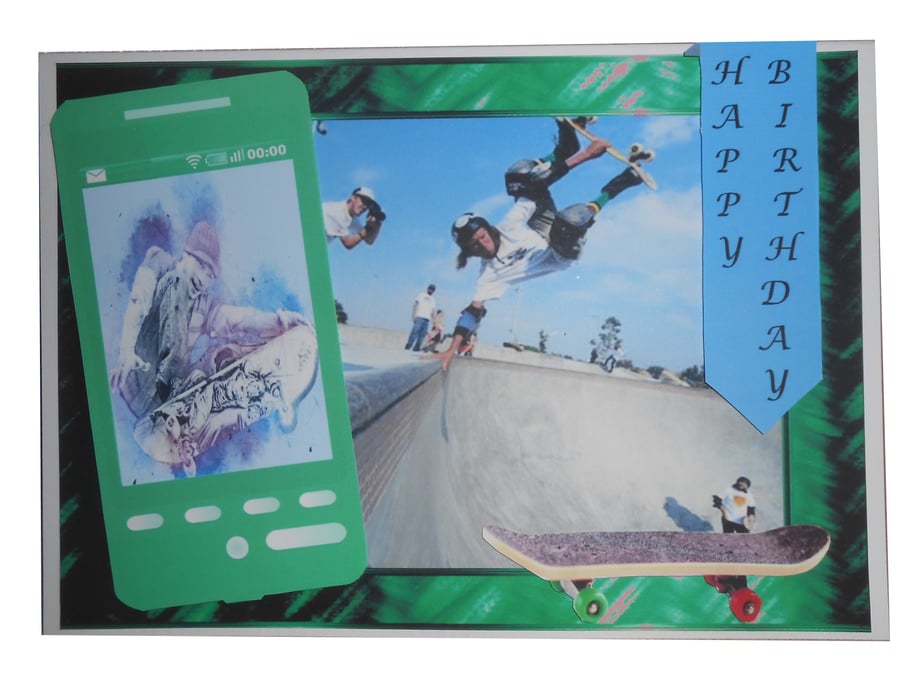 3D Skate boarding phone card