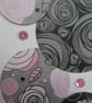 Large Birthday Card - Pink Floral Circles - Image 5