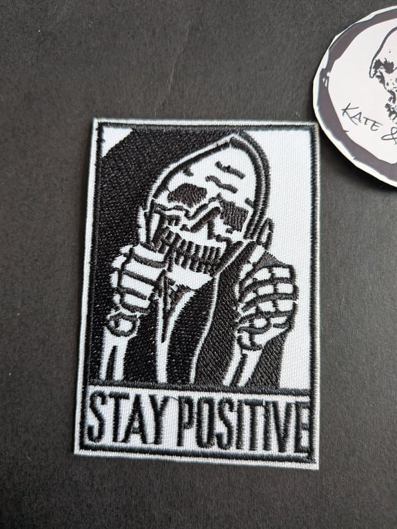 Skull Embroidered Iron-On Patch - 6x8.6cm